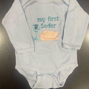 “My First Seder” LS Onesie Never Worn 12 mo. 🍷🫓